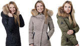 ARCTIC NORTH MONTE<br>80% Duvet et Vraie Fourrure<br>Manteau d'hiver<br>Noir - Army - Camel|ARCTIC NORTH MONTE<br>80% Down with Genuine Fur<br>Winter Coat <br>Black - Army - Camel