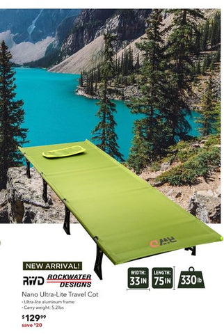 RWD LIT PLIANT ULTRA-COMPACTE<br>OUTBOUND<br>|OUTBOUND<br>RWD ULTRALITE FOLDING BED COT